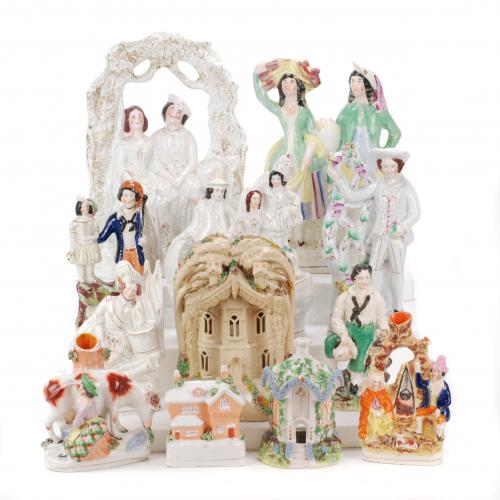 DOCE FIGURAS INGLESAS DE STAFFORDSHIRE, FINALES SIGLO XIX- PRIMERAS DÉCADAS SIGLO XX