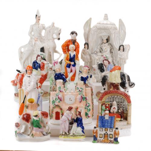 DOCE FIGURAS INGLESAS DE STAFFORDSHIRE, FINALES SIGLO XIX- PRIMERAS DÉCADAS SIGLO XX.