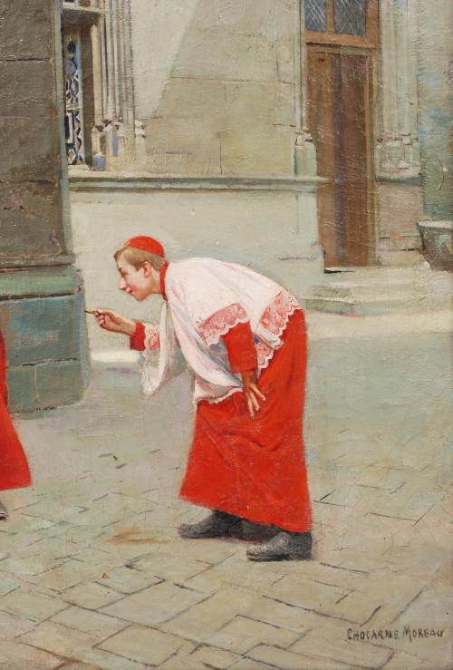 PAUL-CHARLES CHOCARNE-MOREAU (1855-1931). "Le Jeu de la Gre