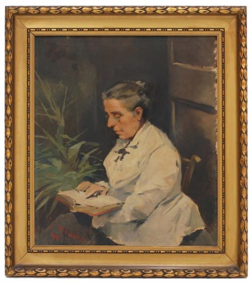 JOSEP CUSACHS I CUSACHS (1851-1908) "Retrato de la madre del artista".