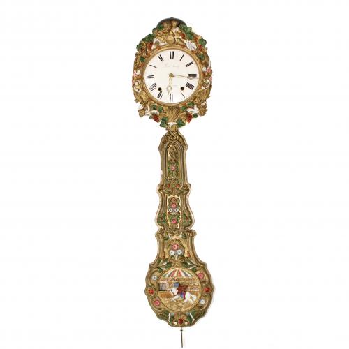 MOREZ WALL CLOCK, LATE 19TH CENTURY-EARLY 20TH CENTURY.  