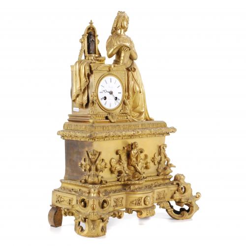 FRENCH TABLETOP CLOCK, RESTORATION STYLE. FIRST THIRD OF TH