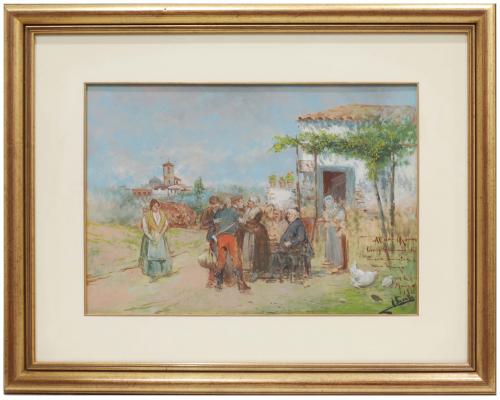 19/20TH CENTURY SPANISH SCHOOL "MARCHA DE UN SOLDADO".