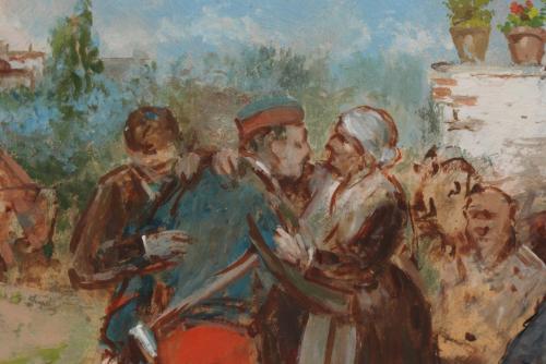 19/20TH CENTURY SPANISH SCHOOL "MARCHA DE UN SOLDADO".