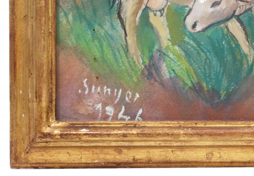JOAQUIM SUNYER MIRÓ (1874-1956). "COWS GRAZING"
