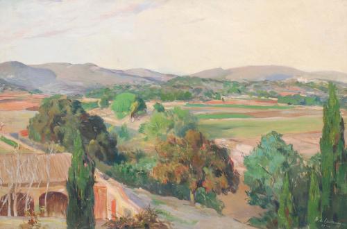 ALEXANDRE DE CABANYES MARQUES (1877-1972). "PAISAJE", 1930.