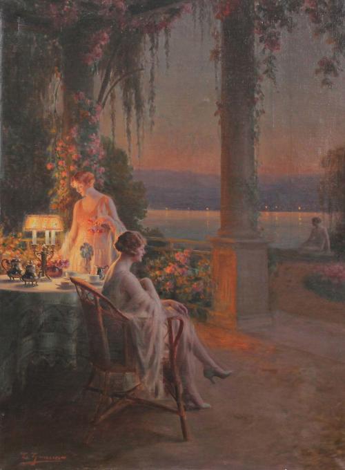 LLUÍS GRANER I ARRUFÍ (1863-1929). "ROMANTIC SCENE".