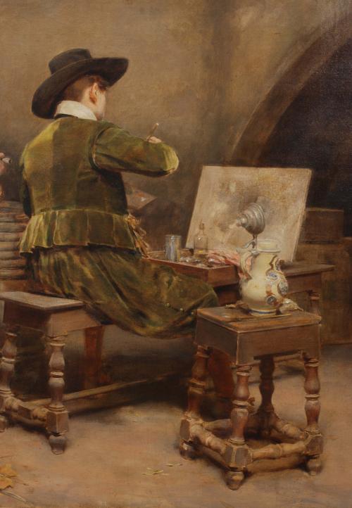 ROMÁN RIBERA CIRERA (1848-1935). "PINTOR DE ANTAÑO" CIRCA 1