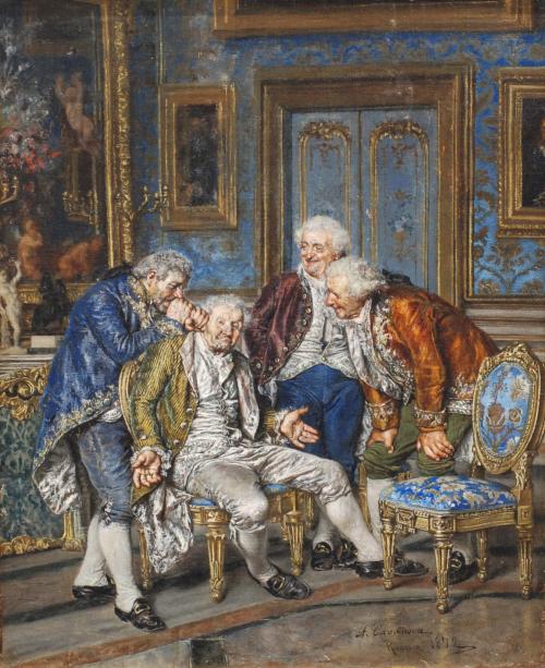ANTONIO CASANOVA Y ESTORACH (1847-1896). "OLD MEN", ROMA, 1872.