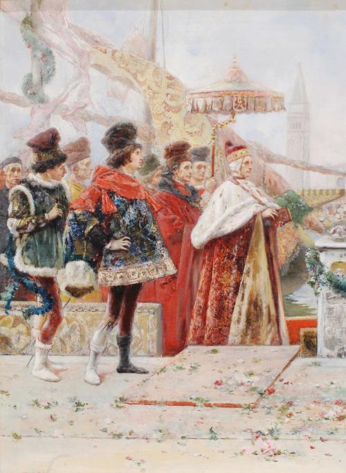 SALVADOR SÁNCHEZ BARBUDO (1857-1917) "CATALINA CORNARO&#39;S EN