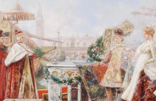 SALVADOR SÁNCHEZ BARBUDO (1857-1917) "CATALINA CORNARO&#39;S EN