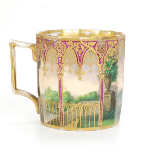 TAZA EUROPEA DE PORCELANA, FIN. SIGLO XIX - PPS. SIGLO XX