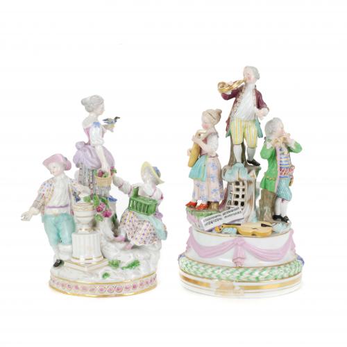 DOS FIGURAS DE PORCELANA, SIGLO XX