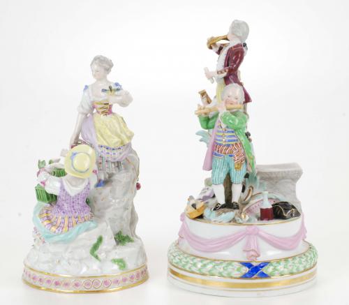 MEISSEN. DOS FIGURAS DE PORCELANA, SIGLO XX