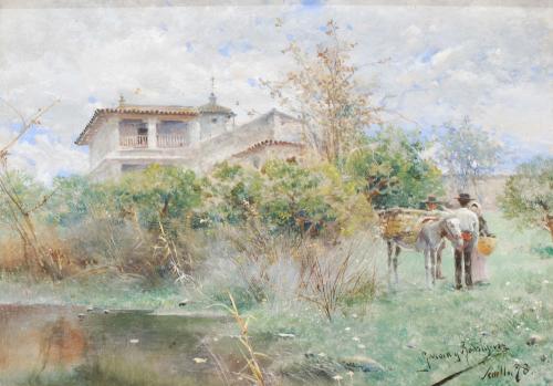 MANUEL GARCÍA Y RODRÍGUEZ (1863-1925). "RURAL LANDSCAPE", SEVILLA 1878-'98?.