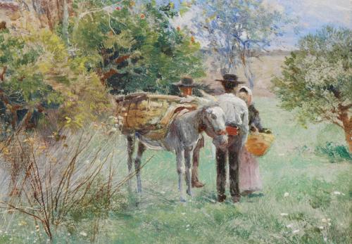 MANUEL GARCÍA Y RODRÍGUEZ (1863-1925). "RURAL LANDSCAPE", S