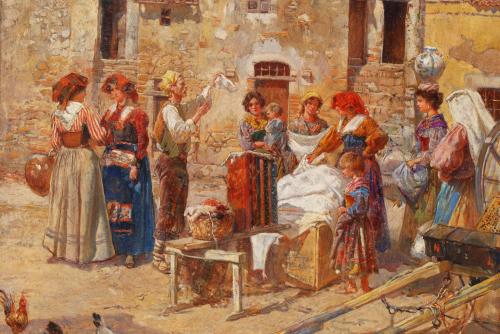 MARIANO BARBASAN Y LAGUERUELA (1864-1924). "WASHERWOMEN", R