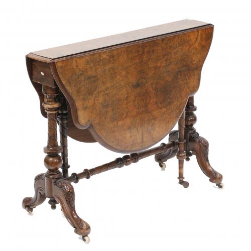 ENGLISH DROP LEAF SIDE TABLE, LATE C19th