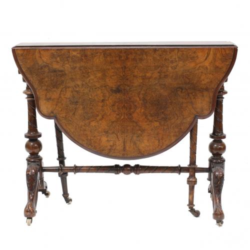 ENGLISH DROP LEAF SIDE TABLE, LATE C19th