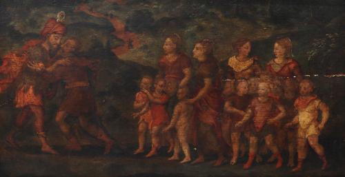 ITALIAN SCHOOL C17th-EARLY C18th "JACOB AND ESAU REUNITE"