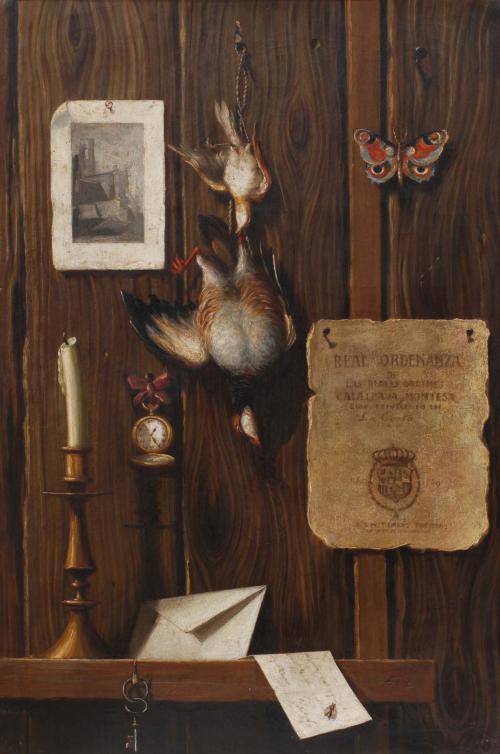 18TH CENTURY SPANISH SCHOOL COUPLE OF TROMPE L&#39;OEIL.