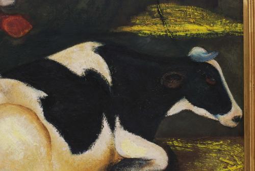 MIQUEL VILLÀ BASSOLS (1901-1988). "TWO COWS", IBIZA, 1952.