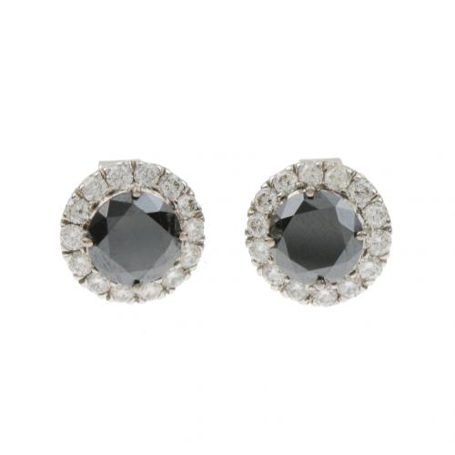 PENDIENTES ROSETÓN DE DIAMANTES.