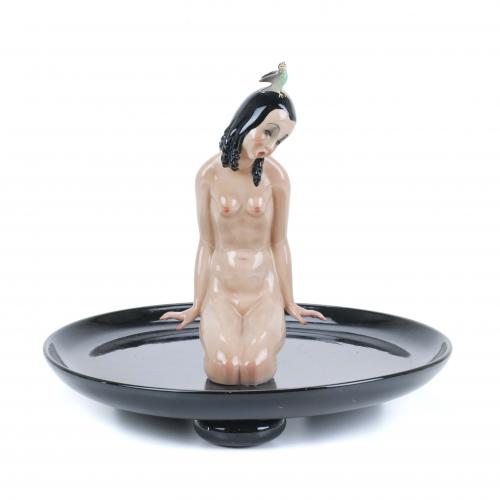 LENCI. ART DECO PLATE, CIRCA 1940.