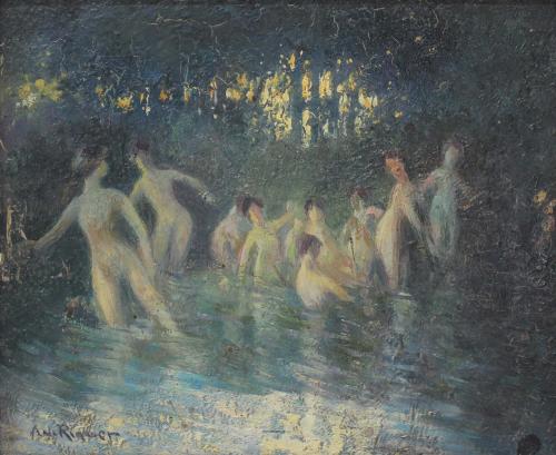 ATTRIBUTED TO ALEJANDRO DE RIQUER INGLADA (1856-1920). "THE WOMEN'S BATH".