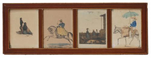 PANCHO FIERRO (ATTRIB) (1807-1879). "GENRE SCENES".