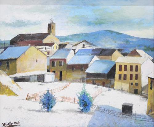 RAMÓN AGUILAR MORE (1924-2015). "PAISAJE NEVADO".