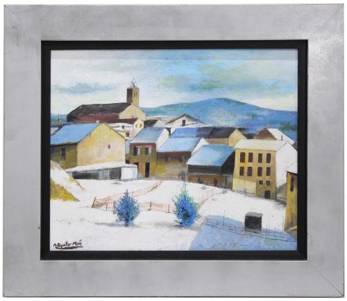 RAMÓN AGUILAR MORE (1924-2015). "PAISAJE NEVADO".