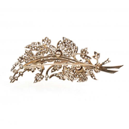 EN TREMBLANT FLORAL BROOCH, END C19th