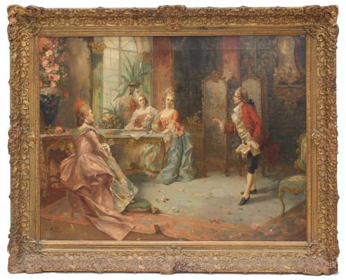 ANTON TELSER (1861-1942). "COURT SCENE".