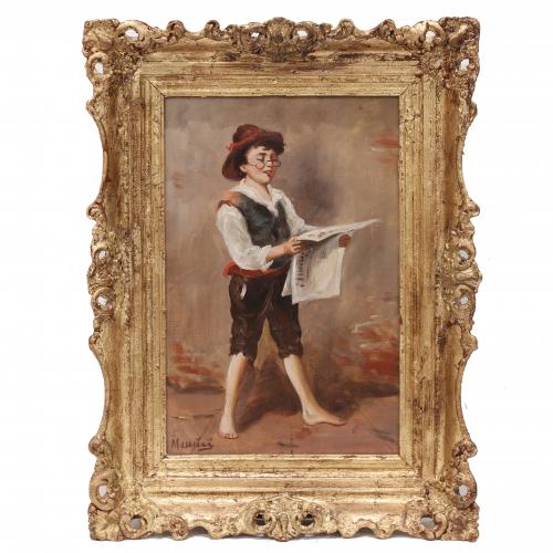 19TH CENTURY ITALIAN SCHOOL "CHICO CON DIARIO".