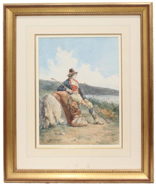 JOSE MORAGAS POMAR (XIX). "NAPOLITAN PEASANT ", 1891.