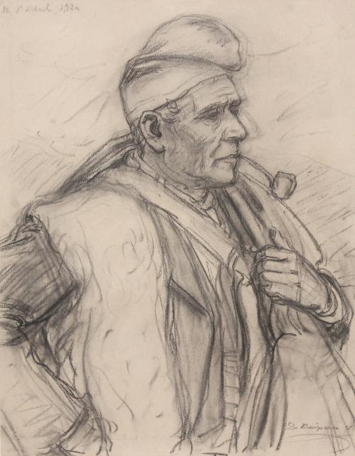 DIONIS BAIXERAS (1862-1943) "SHEPHERD WITH HAT", 12 April -1920.