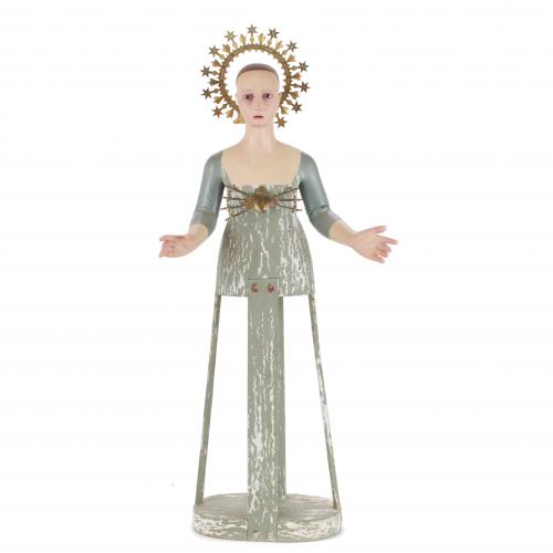 19TH CENTURY SPANISH SCHOOL "VIRGEN DOLOROSA", IMAGEN DE VESTIR DE CANDELERO.