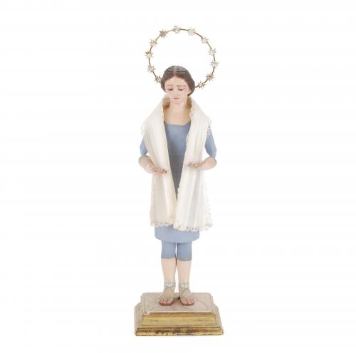 19TH CENTURY CATALAN SCHOOL "VIRGEN", IMAGEN DE VESTIR O "CAP-I-POTA".