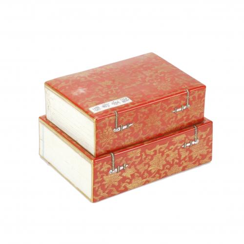 LATE 19TH CENTURY/EARLY 20TH CENTURY CHINESE SCHOOL. BOOK SHAPE CHINESE BOX.