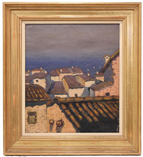 NICOLÁS RAURICH (1871-1945). "SEASIDE VILLAGE".