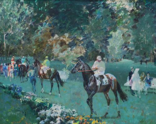 RICARD ARENYS GALDON (1914-1977). "AT THE RACECOURSE", CIRC