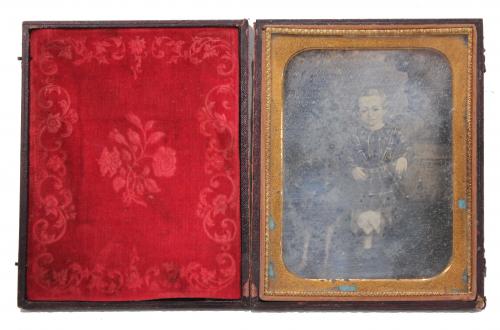 19TH CENTURY SPANISH SCHOOL "NIÑO CON PERRO" , 1855.