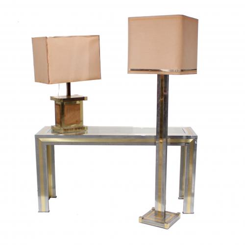 LUMICA. SPANISH CONSOLE, TABLE LAMP, STANDING LAMP, CIRCA 1970.