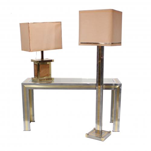 LUMICA. SPANISH CONSOLE, TABLE LAMP, STANDING LAMP, CIRCA 1