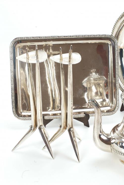 LOT OF VARIOUS PIECES OF SPANISH SILVERWARE, C19th