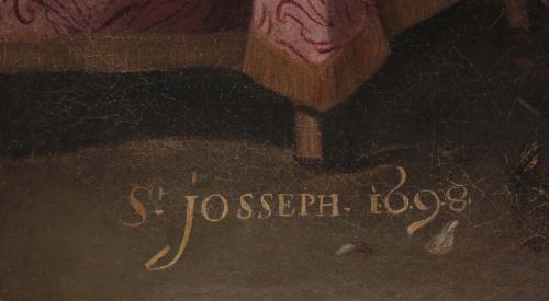 19TH CENTURY COLONIAL SCHOOL. " THE DEATH OF SAINT JOSEPH".