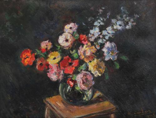 DOMÈNEC CARLES ROSICH (1888-1962). "JARRÓN CON FLORES", 194