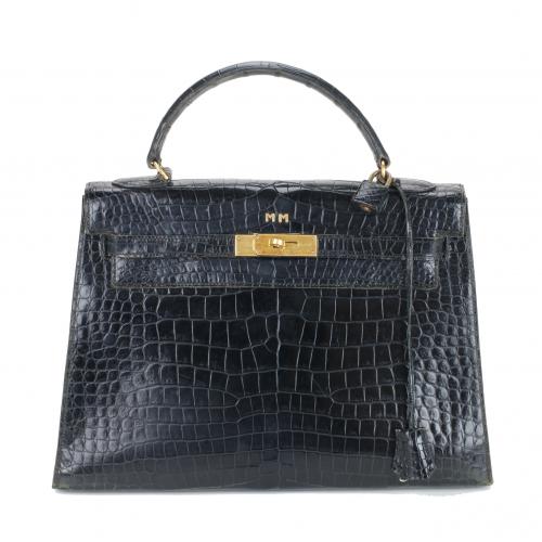 HERMÈS. "KELLY 32" BAG, CIRCA 1950.