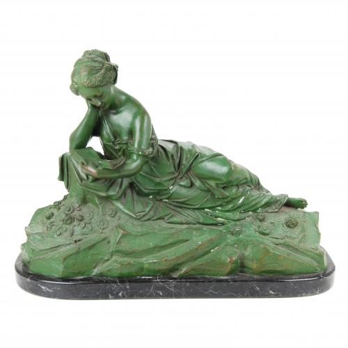FRENCH SCHOOL,  C20th. "RECLINING WOMAN".